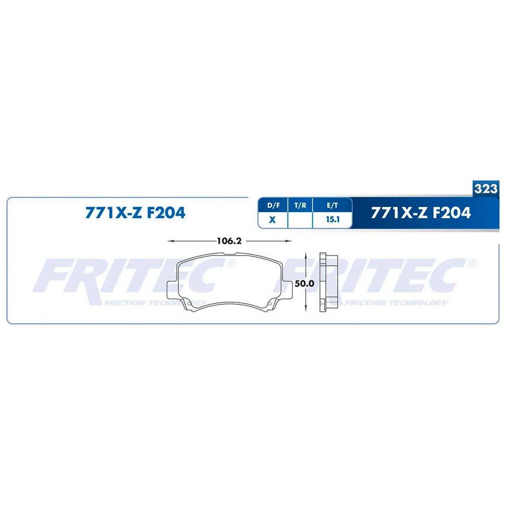 Pastilla para freno de disco Fritec. Formula Semimetallic Azul. Delantera Fritec M-771X-Z
