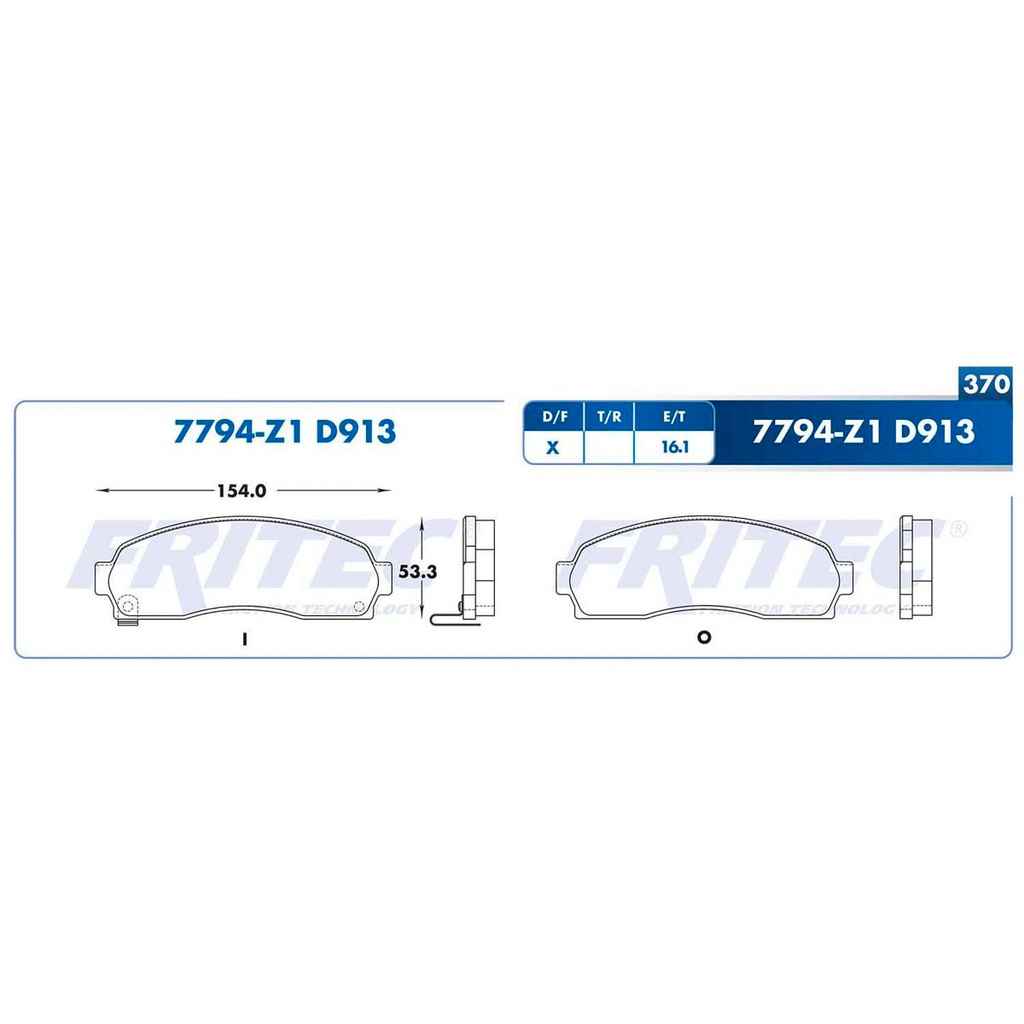 Pastilla para freno de disco Fritec. Formula Semimetallic Azul. Delantera Fritec M-7794-Z1
