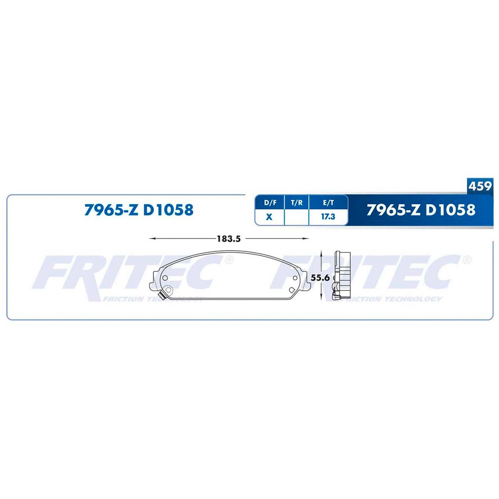 Pastilla para freno de disco Fritec. Formula Semimetallic Azul. Delantera Fritec M-7965-Z