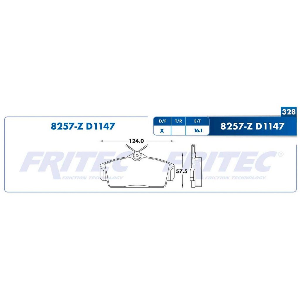 Pastilla para freno de disco Fritec. Formula Semimetallic Azul. Delantera Fritec M-8257-Z