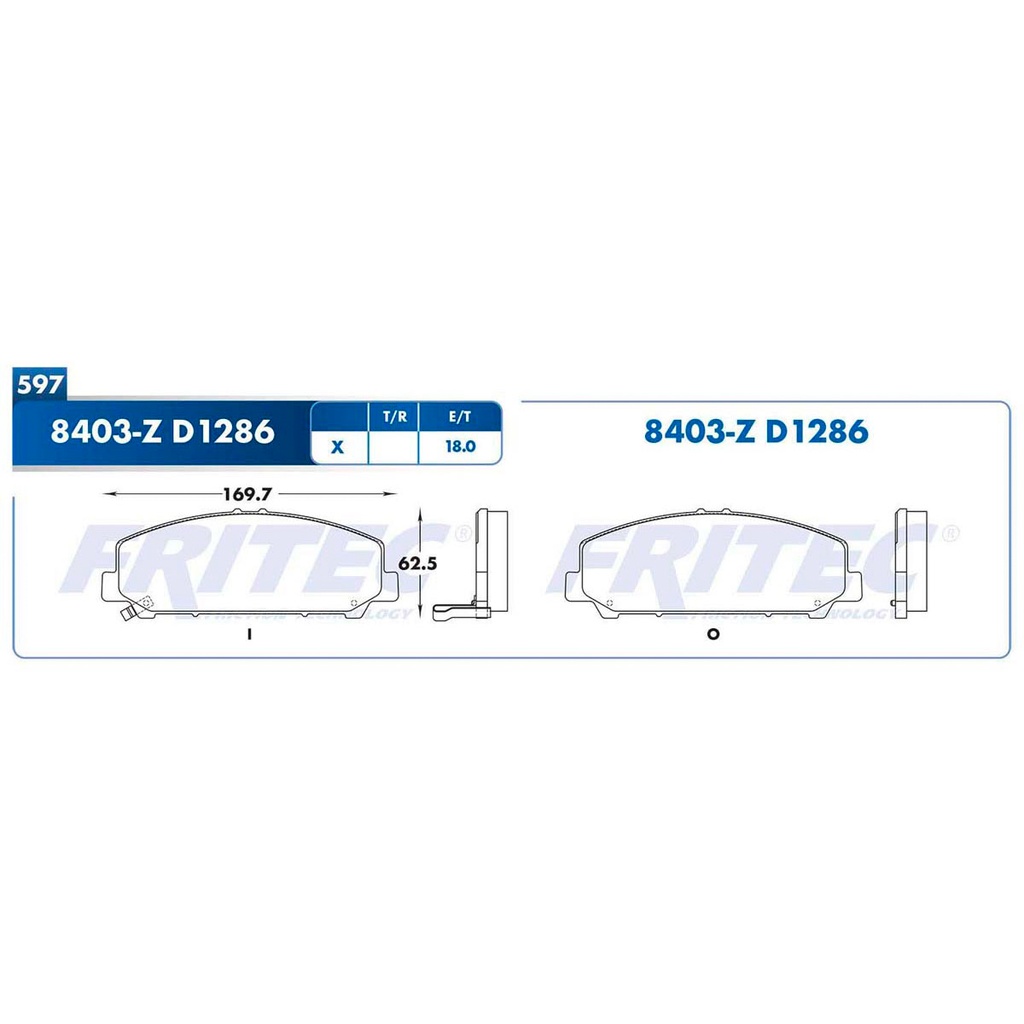 Pastilla para freno de disco Fritec. Formula Semimetallic Azul. Delantera Fritec M-8403-Z