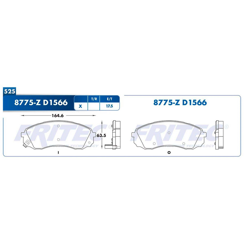 Pastilla para freno de disco Fritec. Formula Semimetallic Azul. Delantera Fritec M-8775-Z
