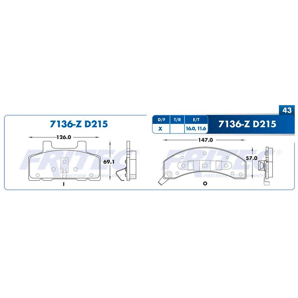 Pastilla para freno de disco Fritec. Formula Ceramic Specific. Delantera Fritec SPC-7136-Z