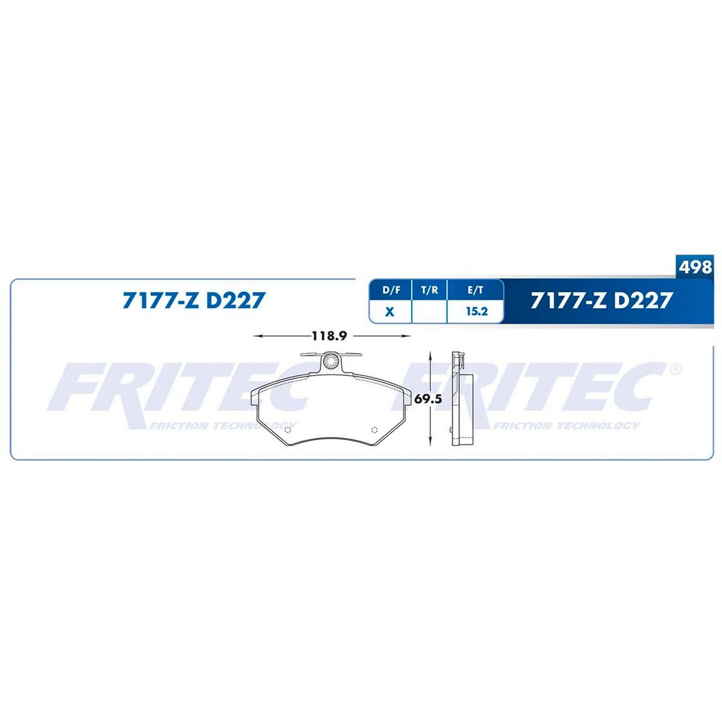 Pastilla para freno de disco Fritec. Formula Ceramic Specific. Delantera Fritec SPC-7177-Z