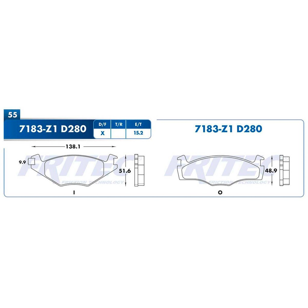 Pastilla para freno de disco Fritec. Formula Ceramic Specific. Delantera Fritec SPC-7183-Z