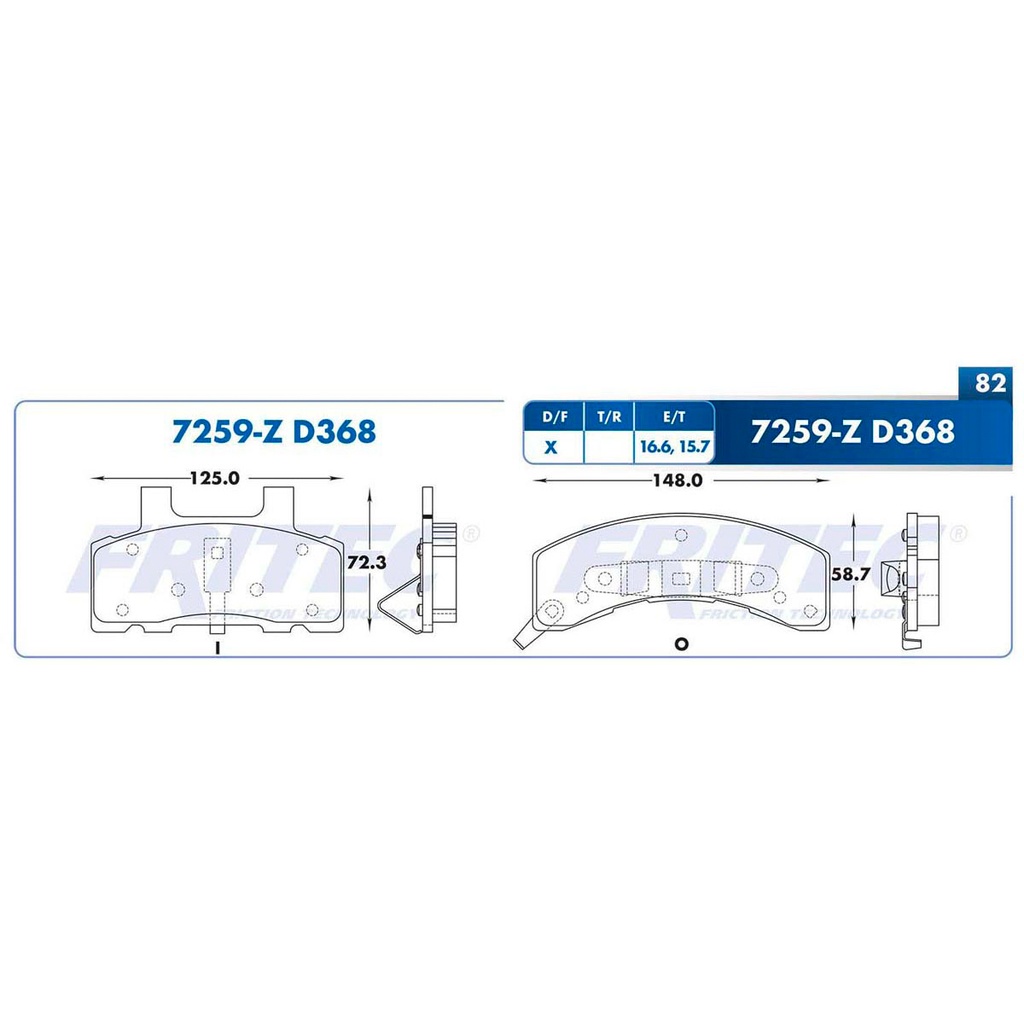 FR-SPC-7259-Z — Pastilla para freno de disco Fritec. Formula Ceramic Specific. Delantera Fritec SPC-7259-Z
