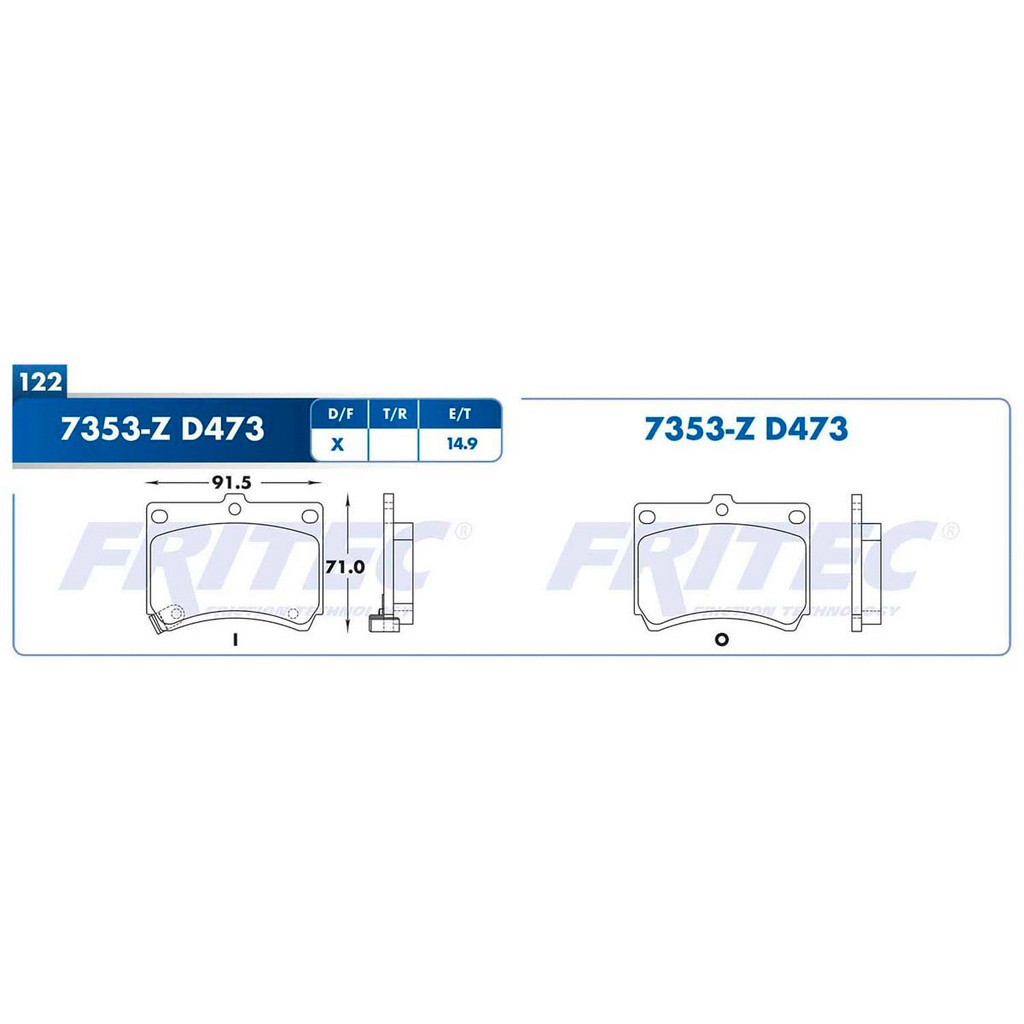 Pastilla para freno de disco Fritec. Formula Ceramic Specific. Delantera Fritec SPC-7353-Z