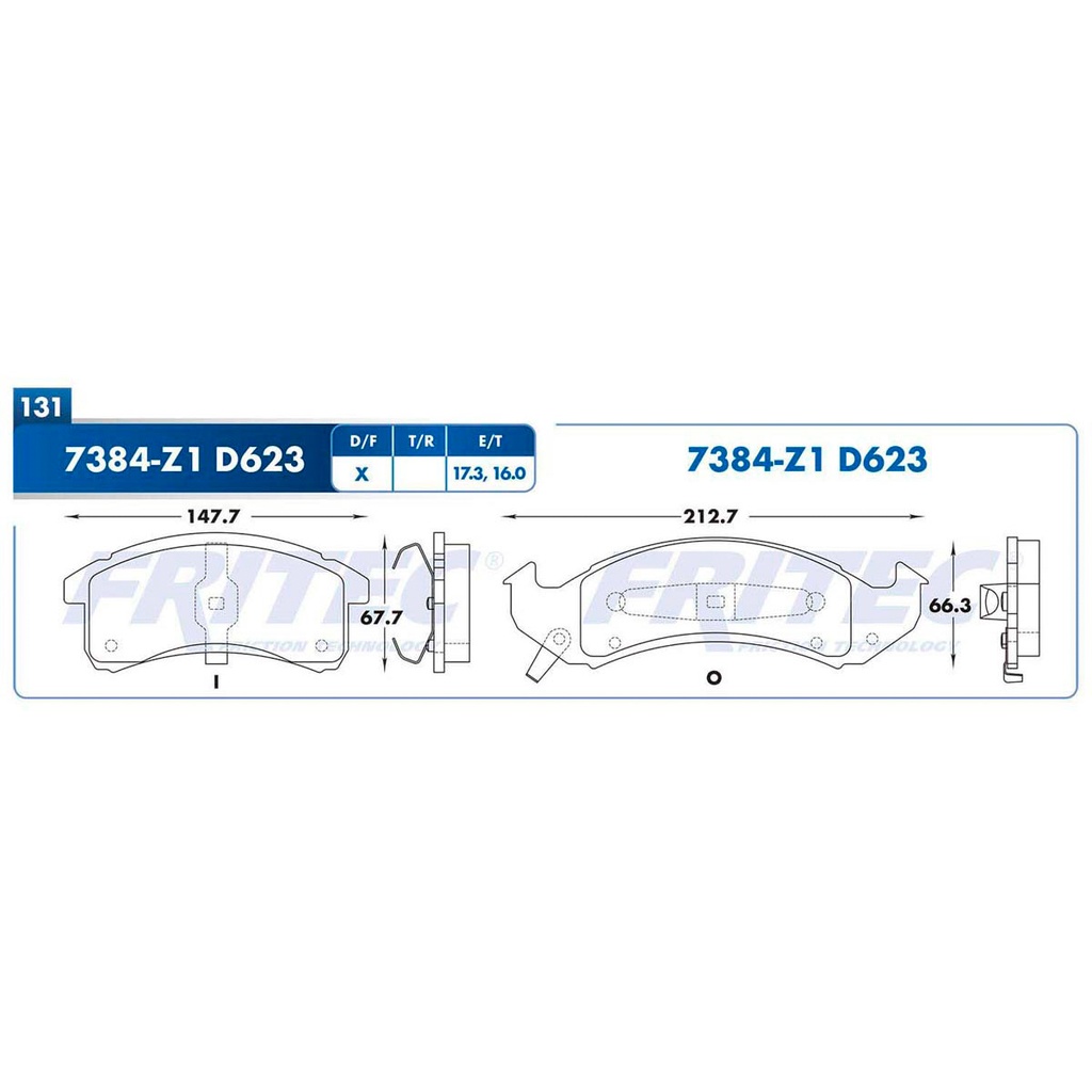 FR-SPC-7384-Z1 — Pastilla para freno de disco Fritec. Formula Ceramic Specific. Delantera Fritec SPC-7384-Z1