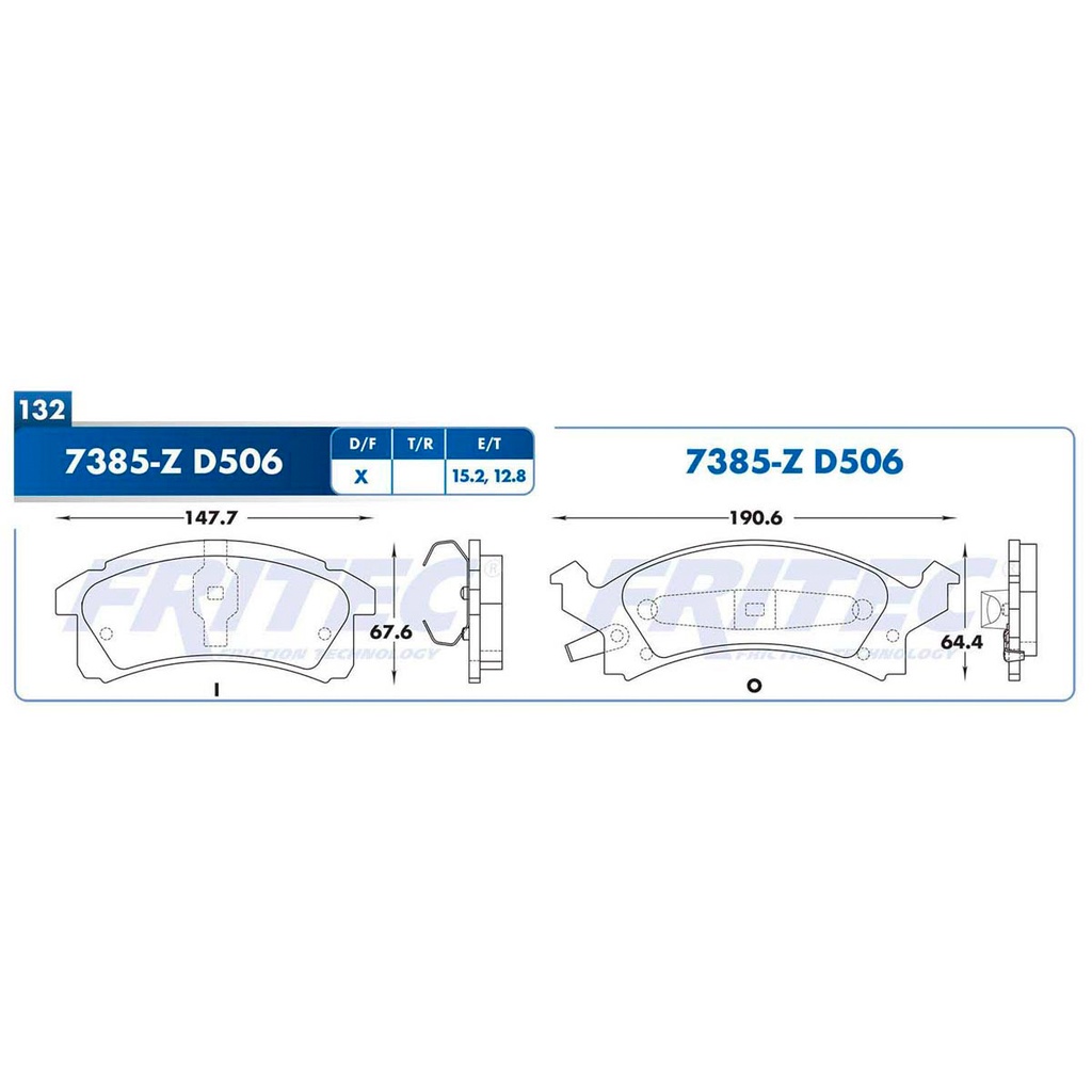 Pastilla para freno de disco Fritec. Formula Ceramic Specific. Delantera Fritec SPC-7385-Z