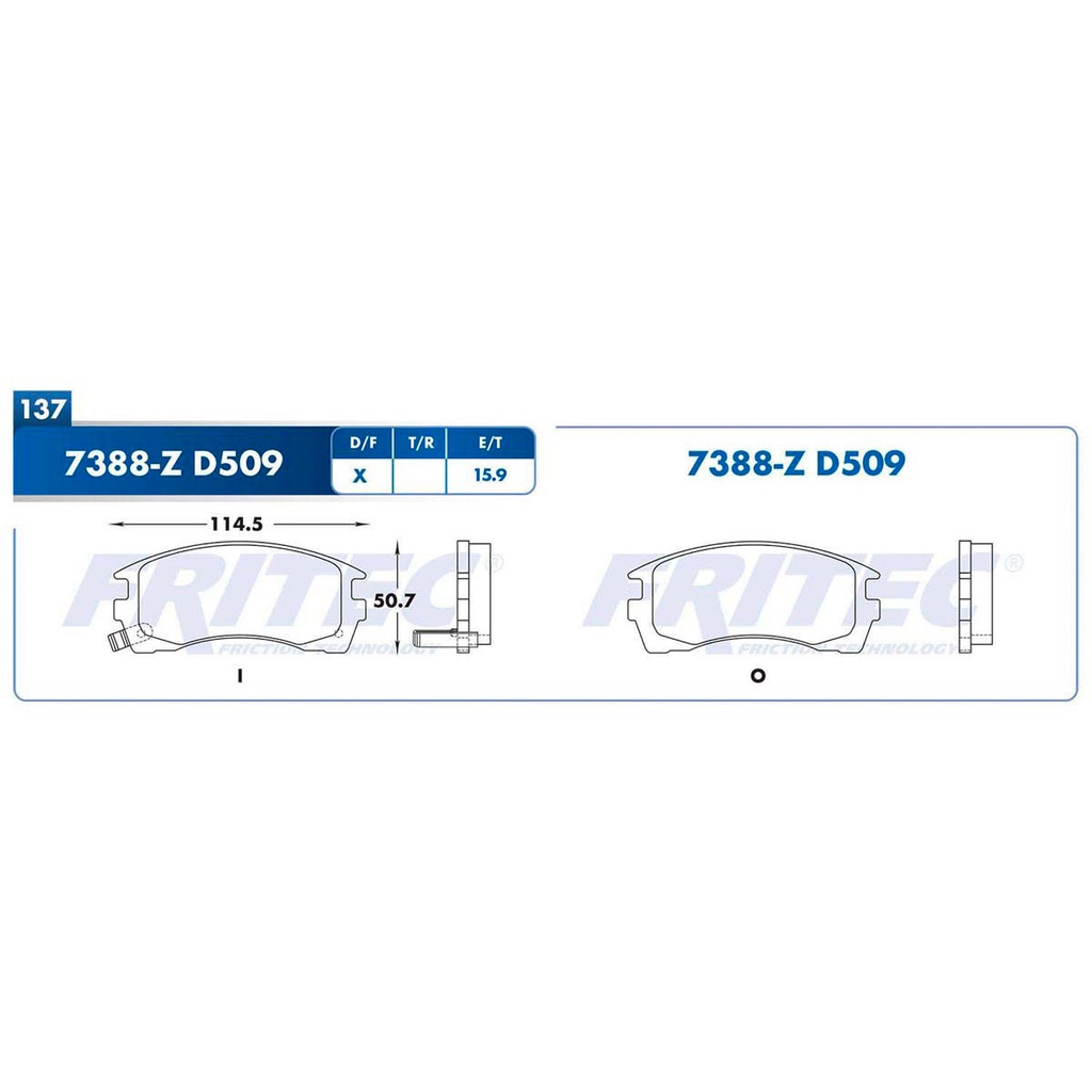 FR-SPC-7388-Z — Pastilla para freno de disco Fritec. Formula Ceramic Specific. Delantera Fritec SPC-7388-Z