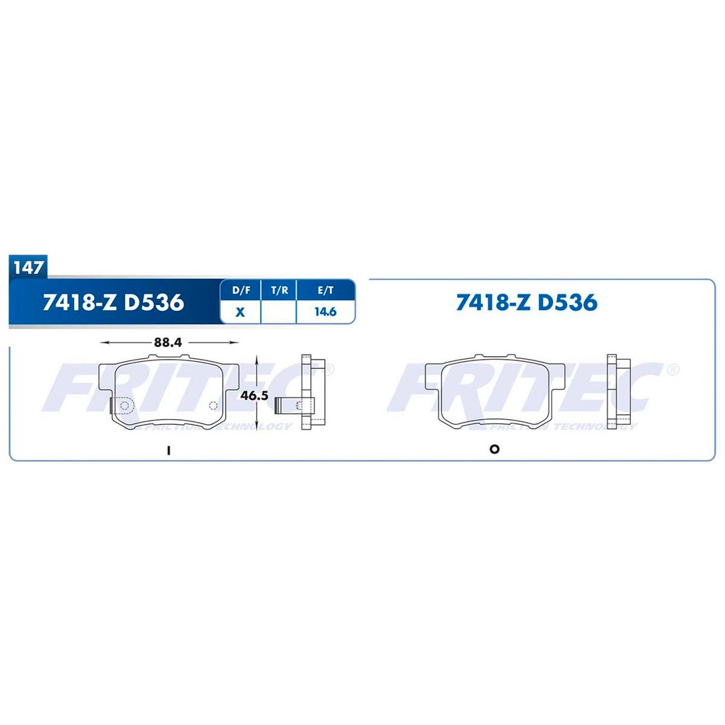 Pastilla para freno de disco Fritec. Formula Ceramic Specific. Trasera Fritec SPC-7418-Z