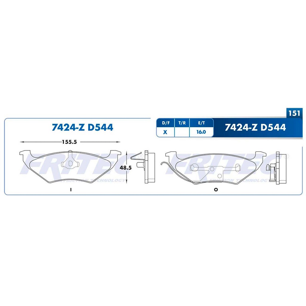 Pastilla para freno de disco Fritec. Formula Ceramic Specific. Trasera Fritec SPC-7424-Z