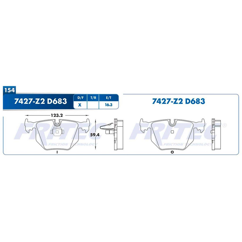 Pastilla para freno de disco Fritec. Formula Ceramic Specific. Trasera Fritec SPC-7427-Z2