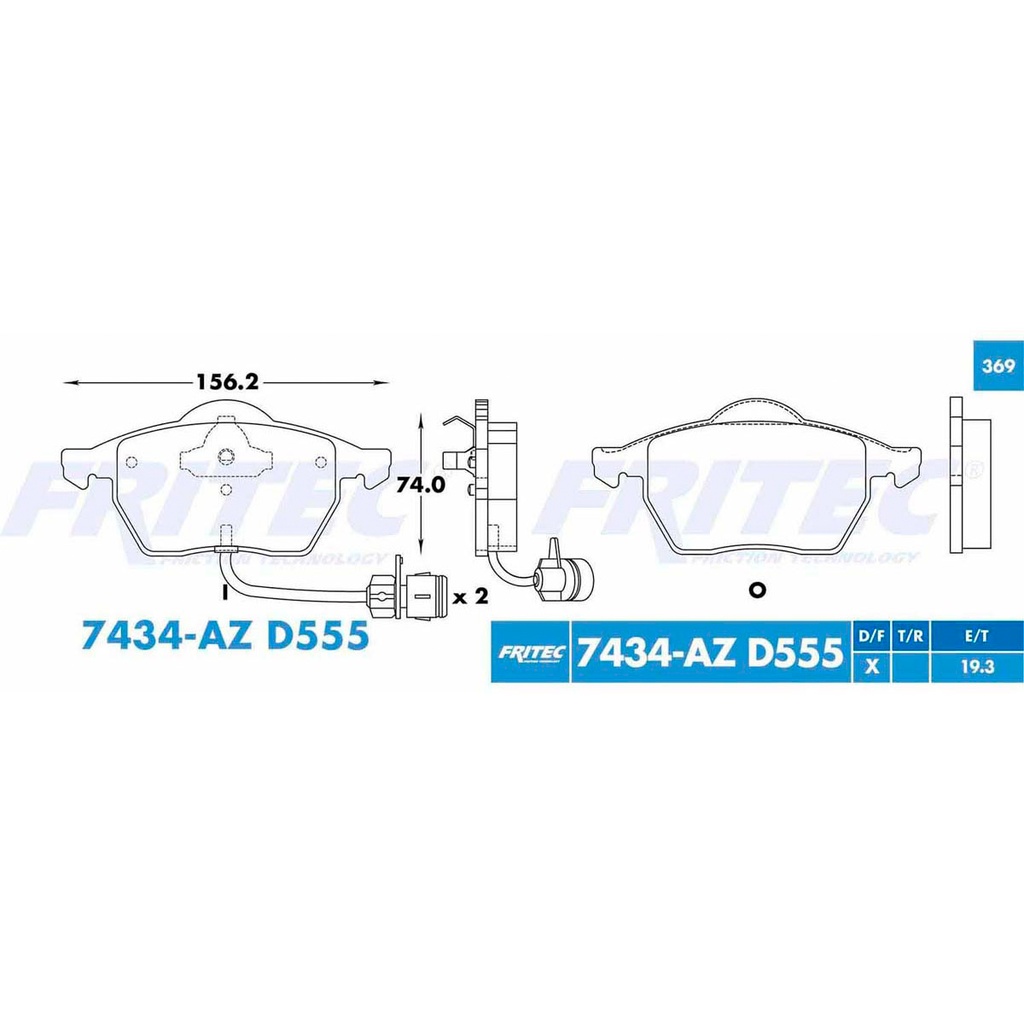 Pastilla para freno de disco Fritec. Formula Ceramic Specific. Delantera Fritec SPC-7434-AZ