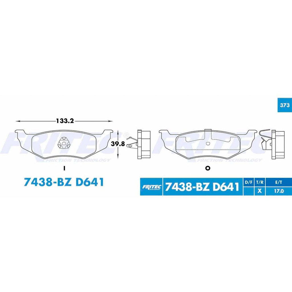 Pastilla para freno de disco Fritec. Formula Ceramic Specific. Trasera Fritec SPC-7438-BZ