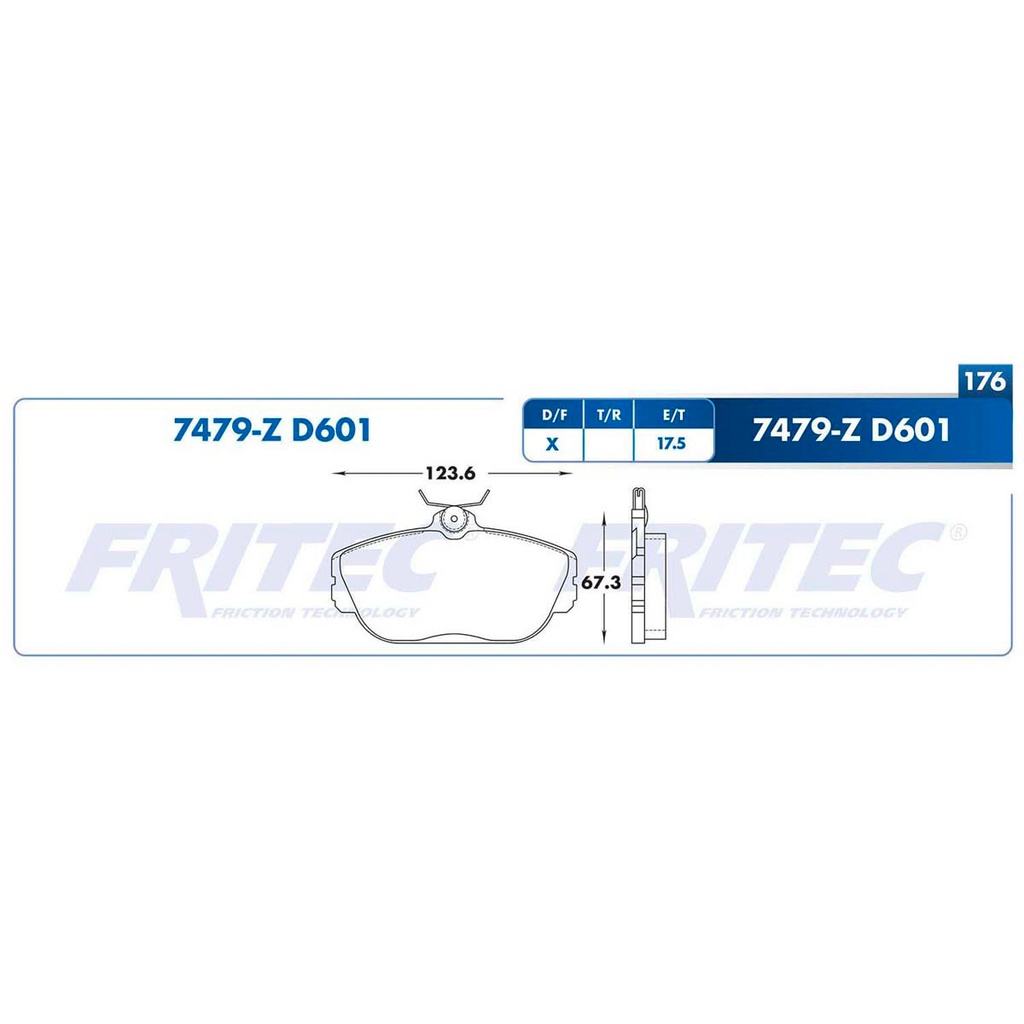 Pastilla para freno de disco Fritec. Formula Ceramic Specific. Delantera Fritec SPC-7479-Z