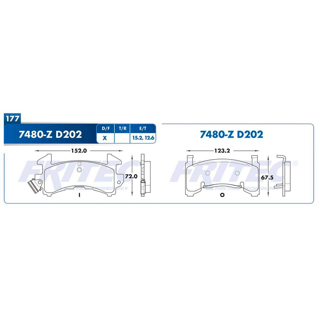 Pastilla para freno de disco Fritec. Formula Ceramic Specific. Delantera Fritec SPC-7480-Z