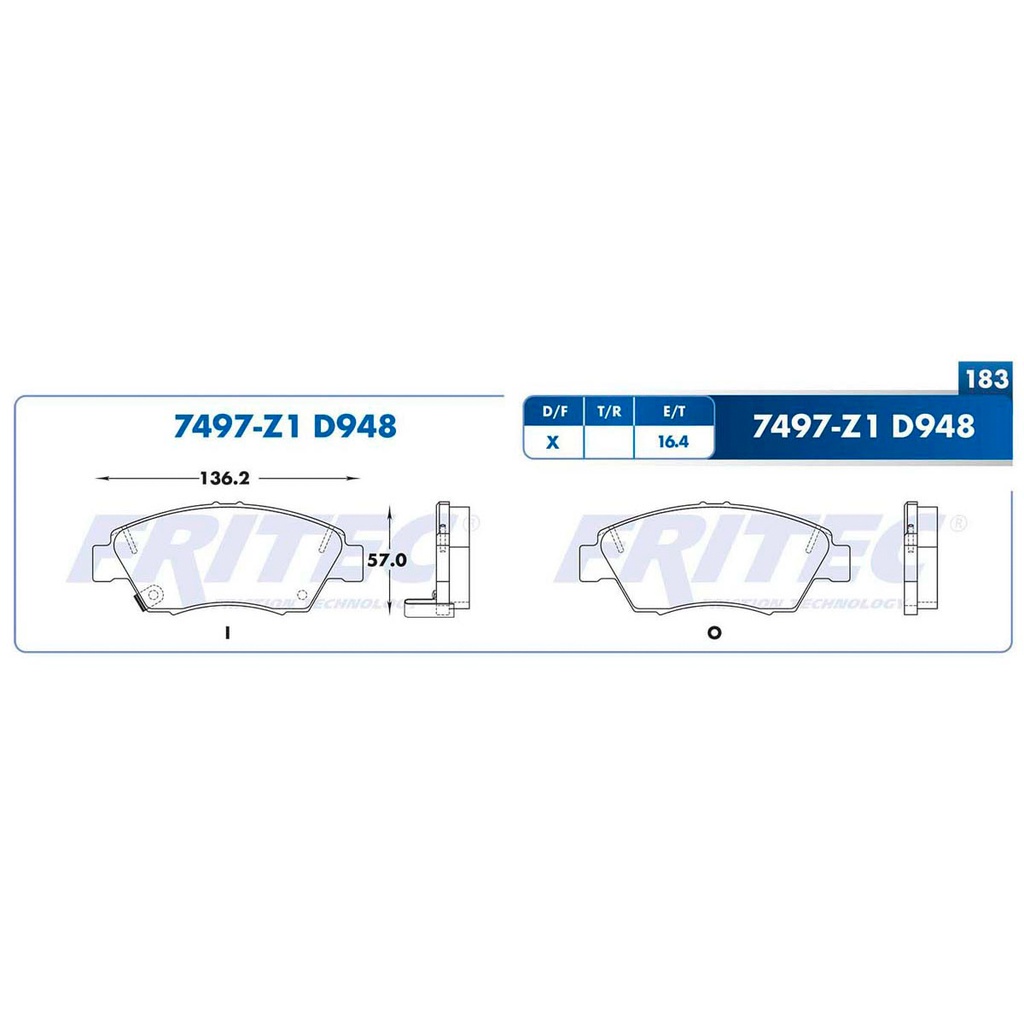 FR-SPC-7497-Z1 — Pastilla para freno de disco Fritec. Formula Ceramic Specific. Delantera Fritec SPC-7497-Z1