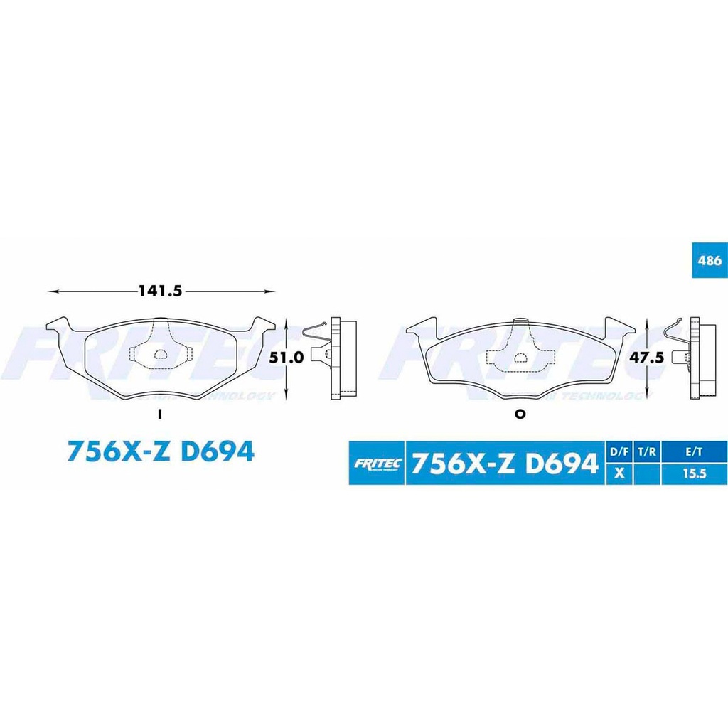 Pastilla para freno de disco Fritec. Formula Ceramic Specific. Delantera Fritec SPC-756X-Z
