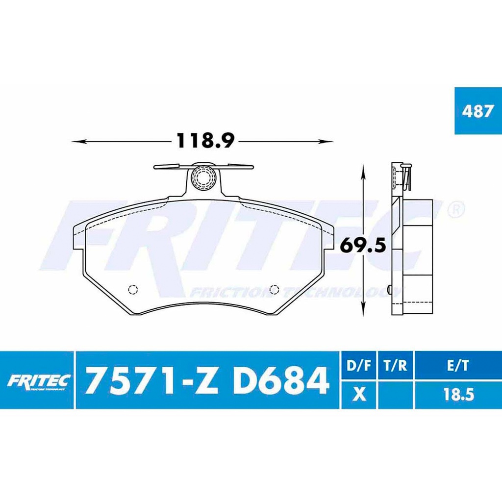 FR-SPC-7571-Z — Pastilla para freno de disco Fritec. Formula Ceramic Specific. Delantera Fritec SPC-7571-Z