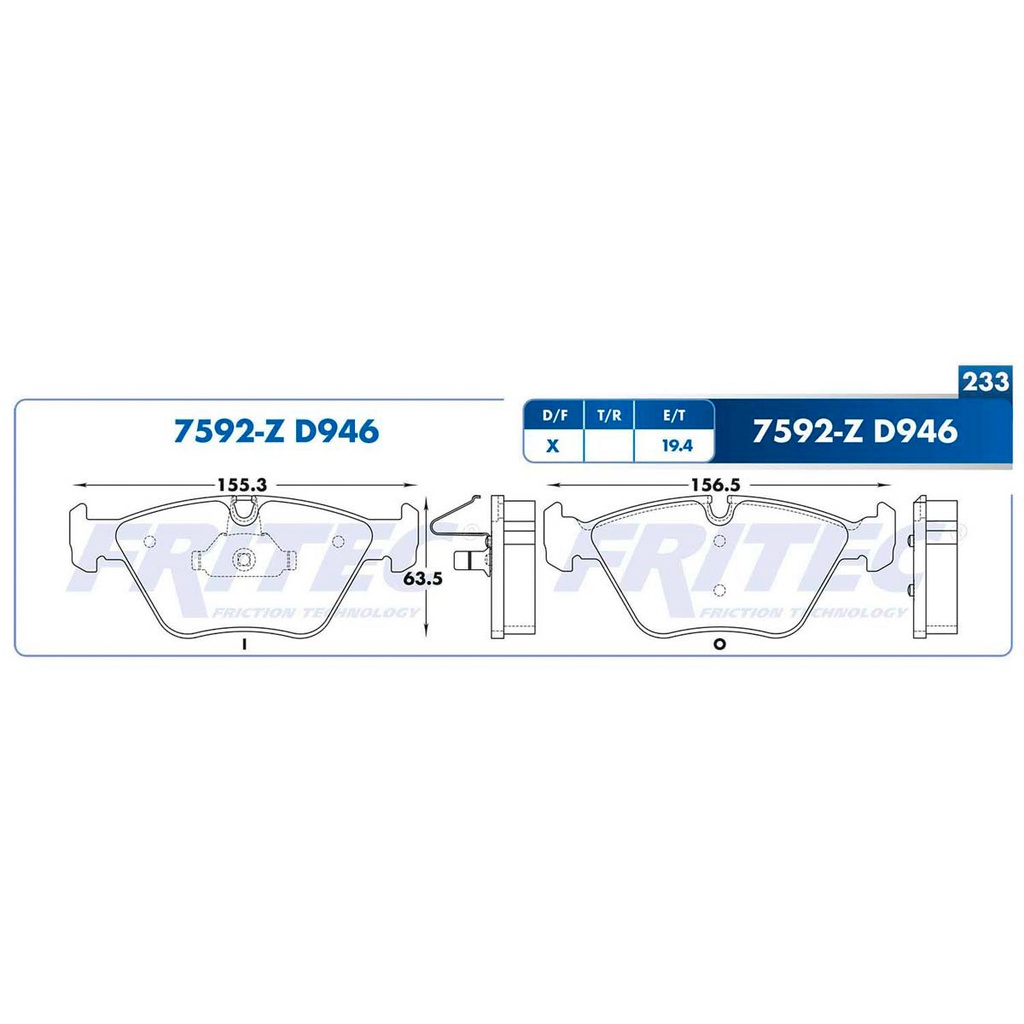 Pastilla para freno de disco Fritec. Formula Ceramic Specific. Delantera Fritec SPC-7592-Z