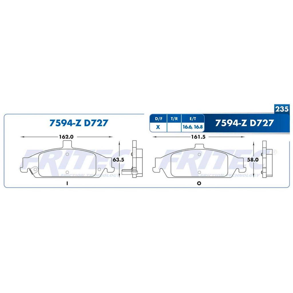 Pastilla para freno de disco Fritec. Formula Ceramic Specific. Delantera Fritec SPC-7594-Z