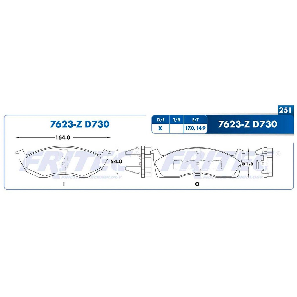 FR-SPC-7623-Z — Pastilla para freno de disco Fritec. Formula Ceramic Specific. Delantera Fritec SPC-7623-Z