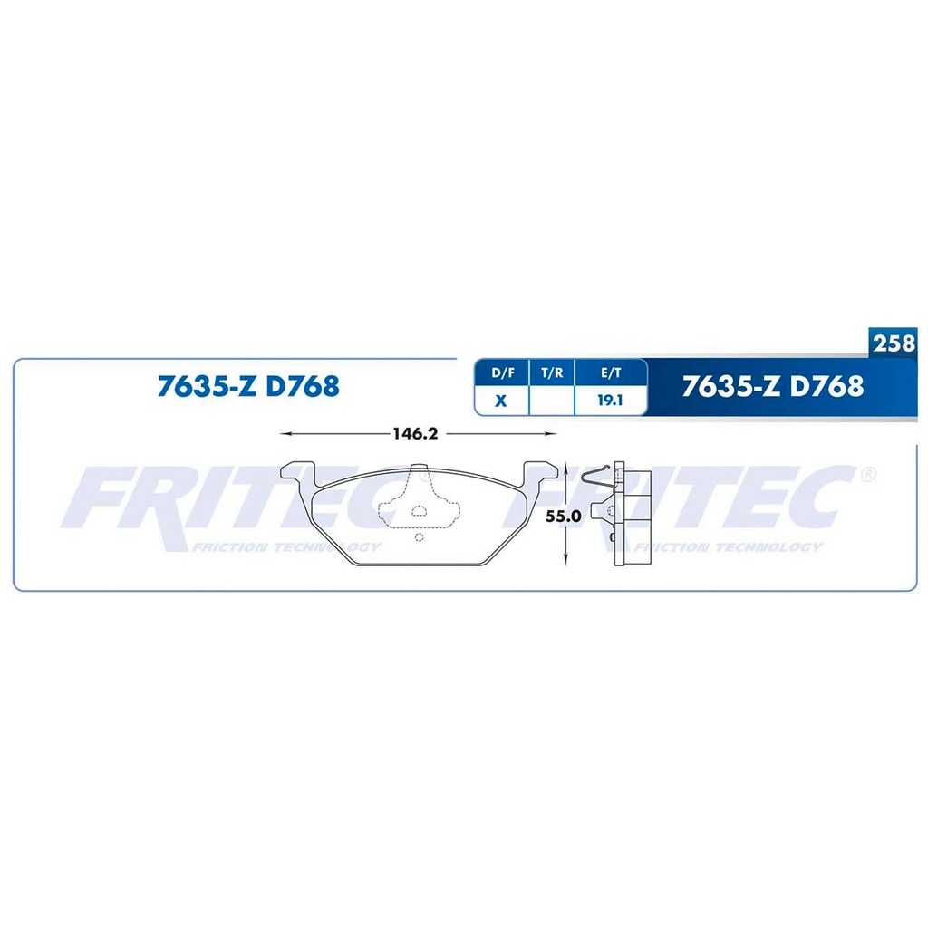 Pastilla para freno de disco Fritec. Formula Ceramic Specific. Delantera Fritec SPC-7635-Z