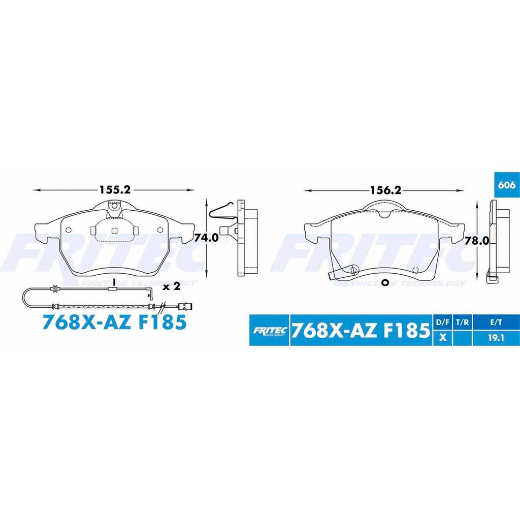 Pastilla para freno de disco Fritec. Formula Ceramic Specific. Delantera Fritec SPC-768X-AZ