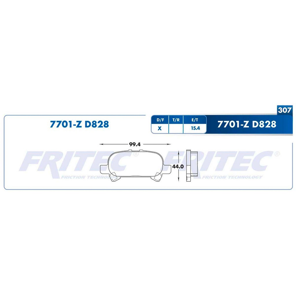 Pastilla para freno de disco Fritec. Formula Ceramic Specific. Trasera Fritec SPC-7701-Z