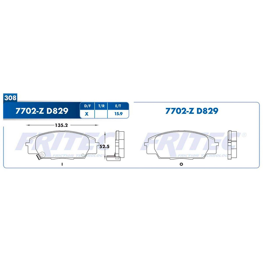 Pastilla para freno de disco Fritec. Formula Ceramic Specific. Delantera Fritec SPC-7702-Z