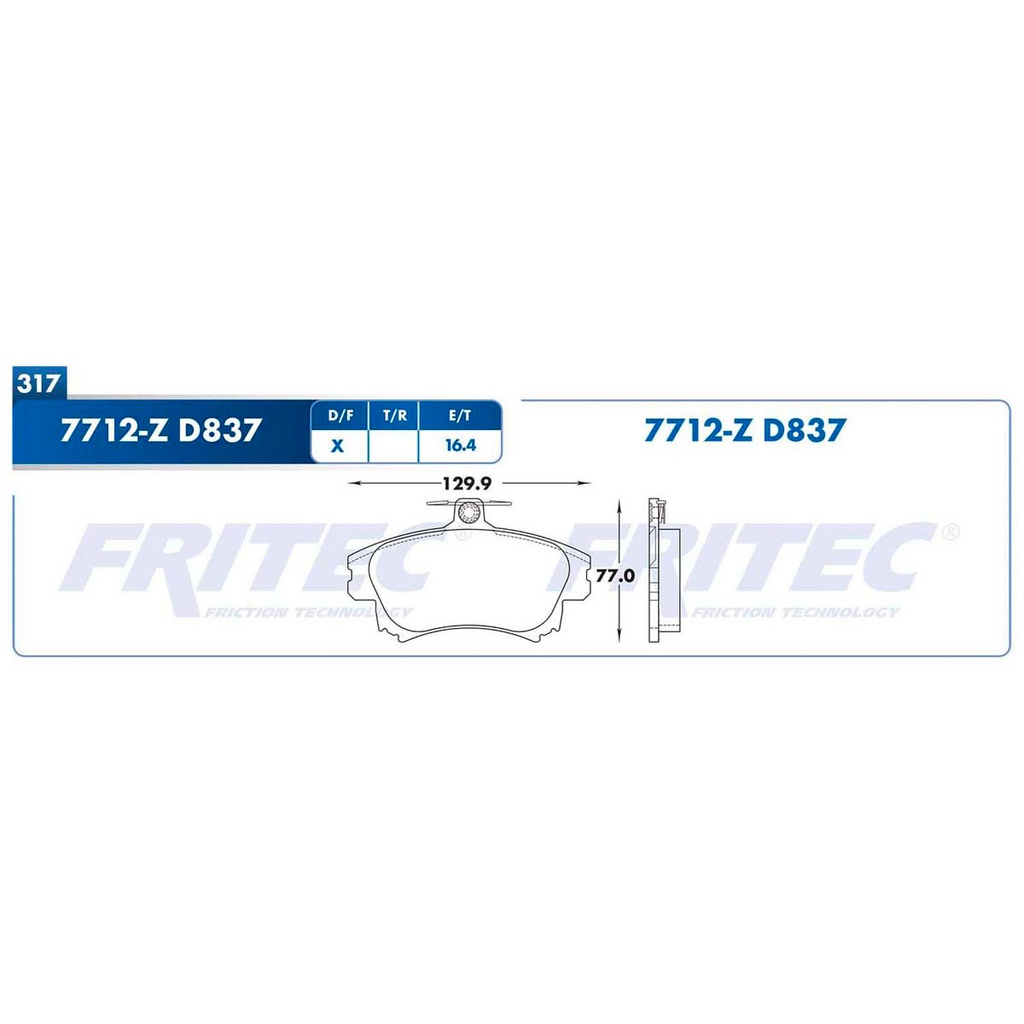 Pastilla para freno de disco Fritec. Formula Ceramic Specific. Delantera Fritec SPC-7712-Z