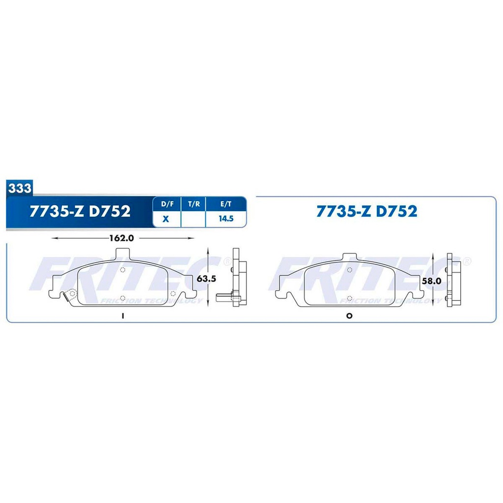 Pastilla para freno de disco Fritec. Formula Ceramic Specific. Delantera Fritec SPC-7735-Z