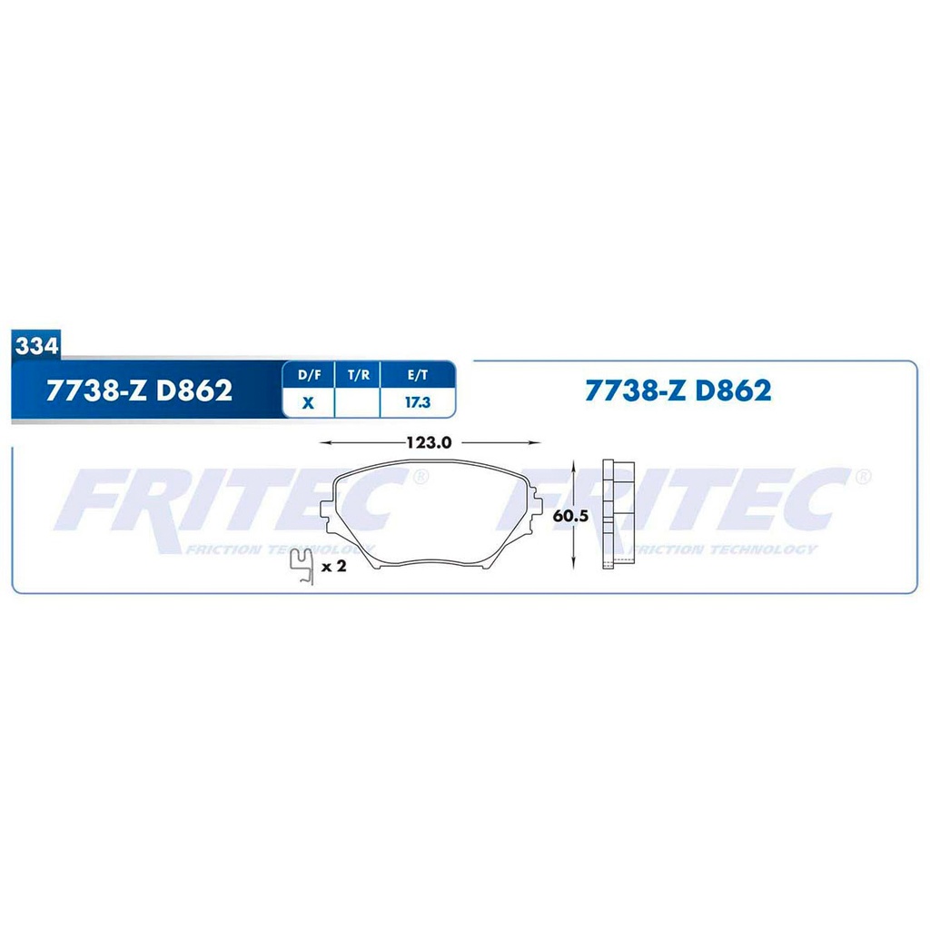 Pastilla para freno de disco Fritec. Formula Ceramic Specific. Delantera Fritec SPC-7738-Z