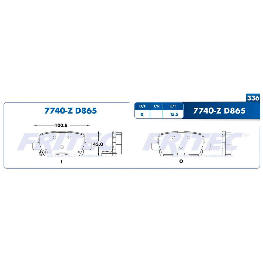 Pastilla para freno de disco Fritec. Formula Ceramic Specific. Trasera Fritec SPC-7740-Z