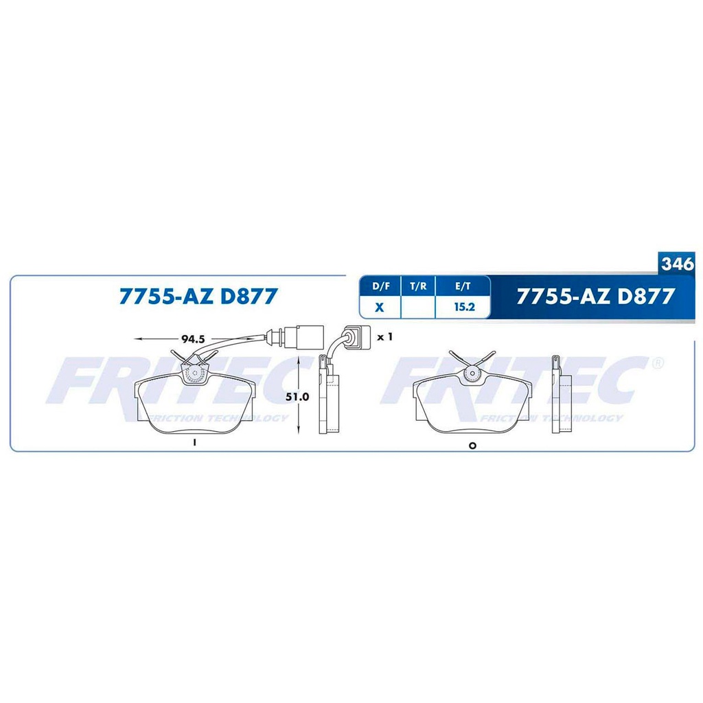 Pastilla para freno de disco Fritec. Formula Ceramic Specific. Trasera Fritec SPC-7755-BZ