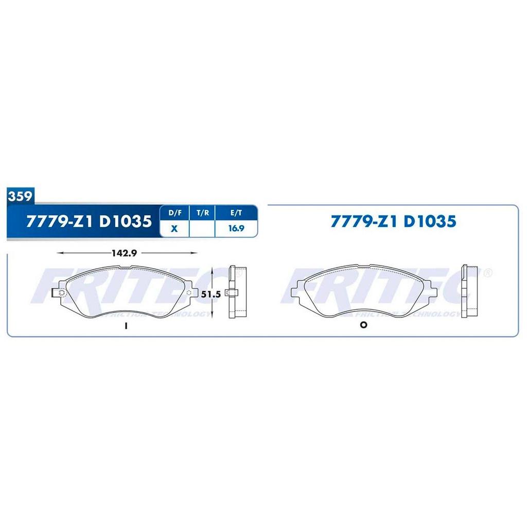 FR-SPC-7779-Z1 — Pastilla para freno de disco Fritec. Formula Ceramic Specific. Delantera Fritec SPC-7779-Z1