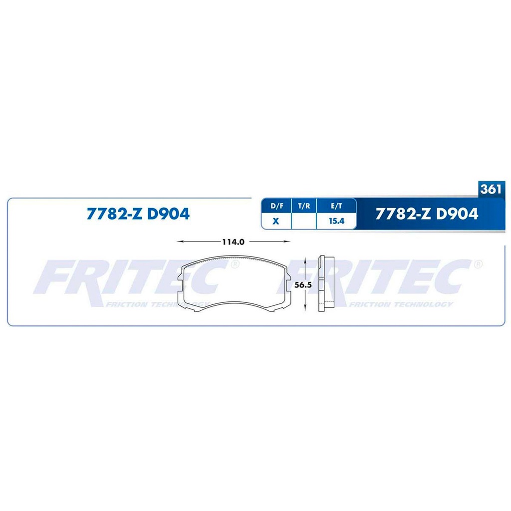 Pastilla para freno de disco Fritec. Formula Ceramic Specific. Delantera Fritec SPC-7782-Z