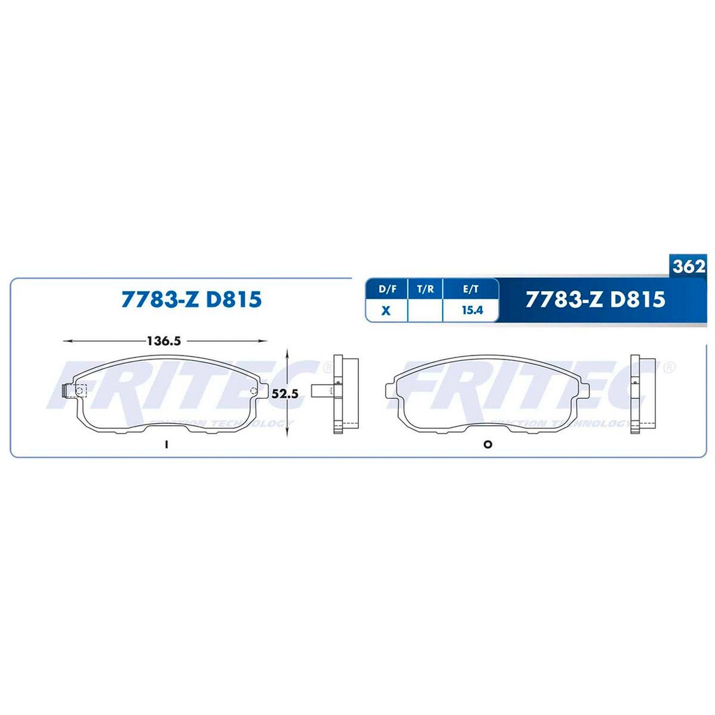 Pastilla para freno de disco Fritec. Formula Ceramic Specific. Delantera Fritec SPC-7783-AZ