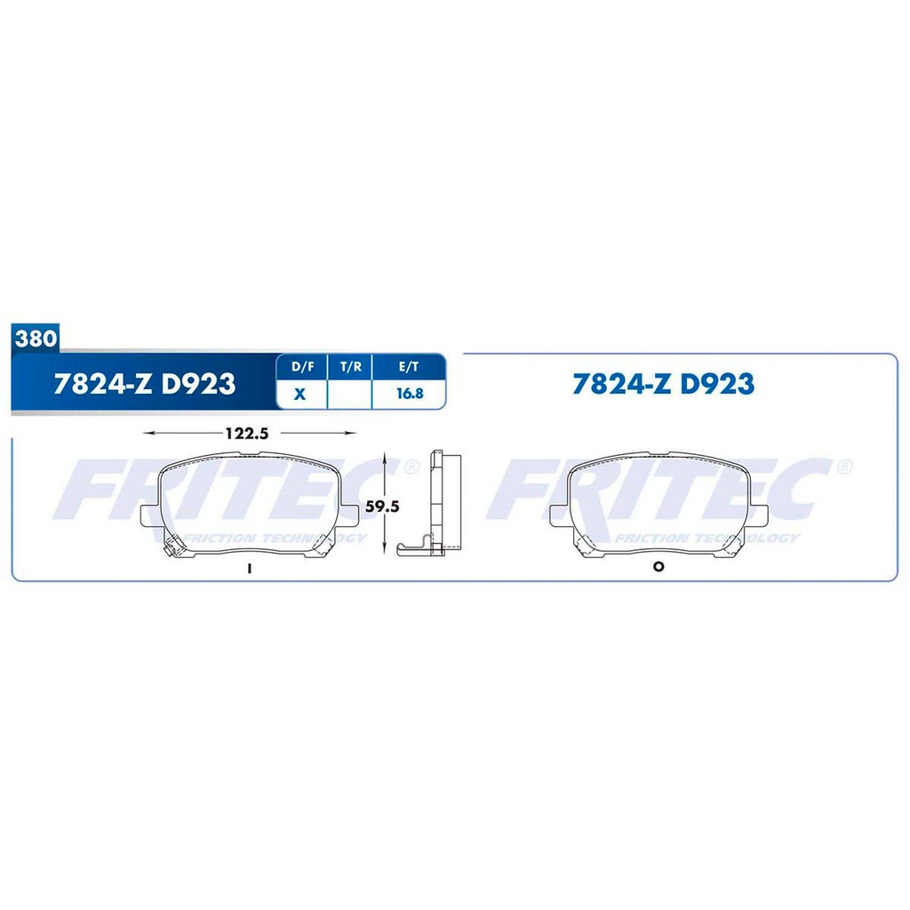 FR-SPC-7824-Z — Pastilla para freno de disco Fritec. Formula Ceramic Specific. Delantera Fritec SPC-7824-Z