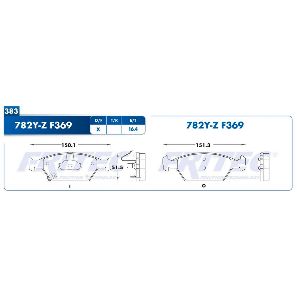 Pastilla para freno de disco Fritec. Formula Ceramic Specific. Delantera Fritec SPC-782Y-Z