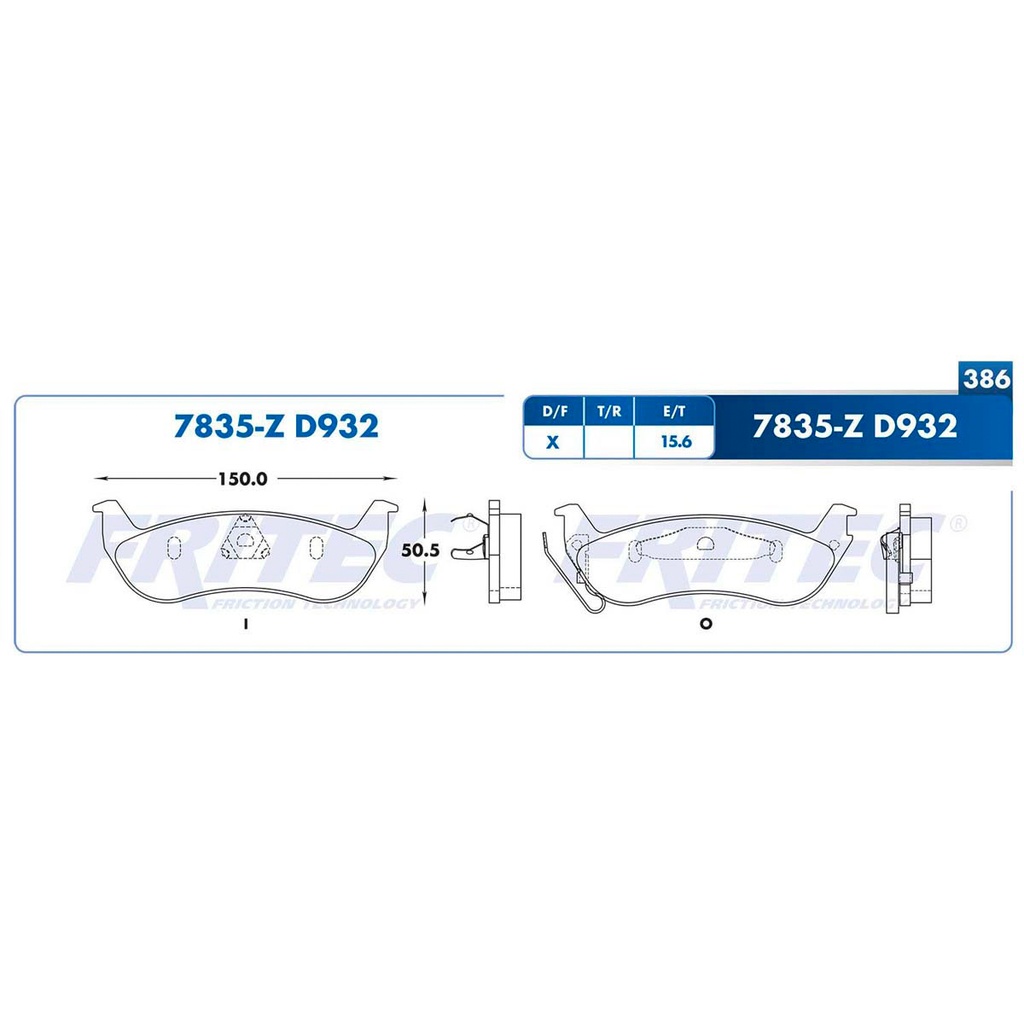 Pastilla para freno de disco Fritec. Formula Ceramic Specific. Trasera Fritec SPC-7835-Z