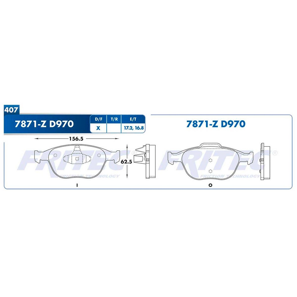 Pastilla para freno de disco Fritec. Formula Ceramic Specific. Delantera Fritec SPC-7871-Z