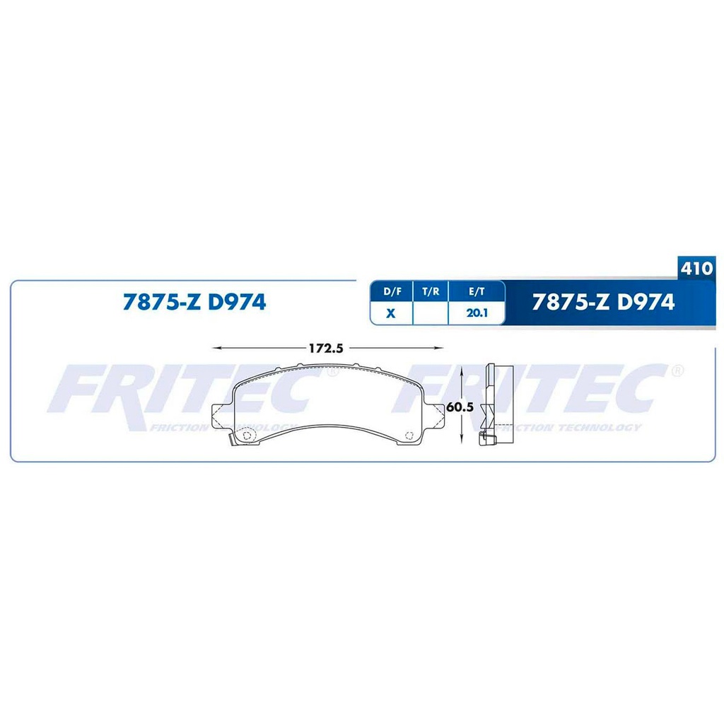 Pastilla para freno de disco Fritec. Formula Ceramic Specific. Trasera Fritec SPC-7875-Z