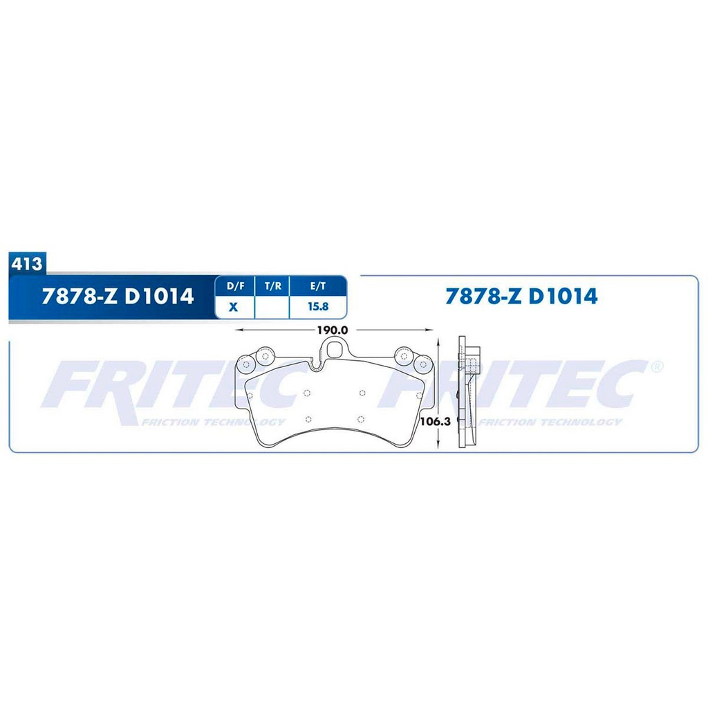 Pastilla para freno de disco Fritec. Formula Ceramic Specific. Delantera Fritec SPC-7878-Z
