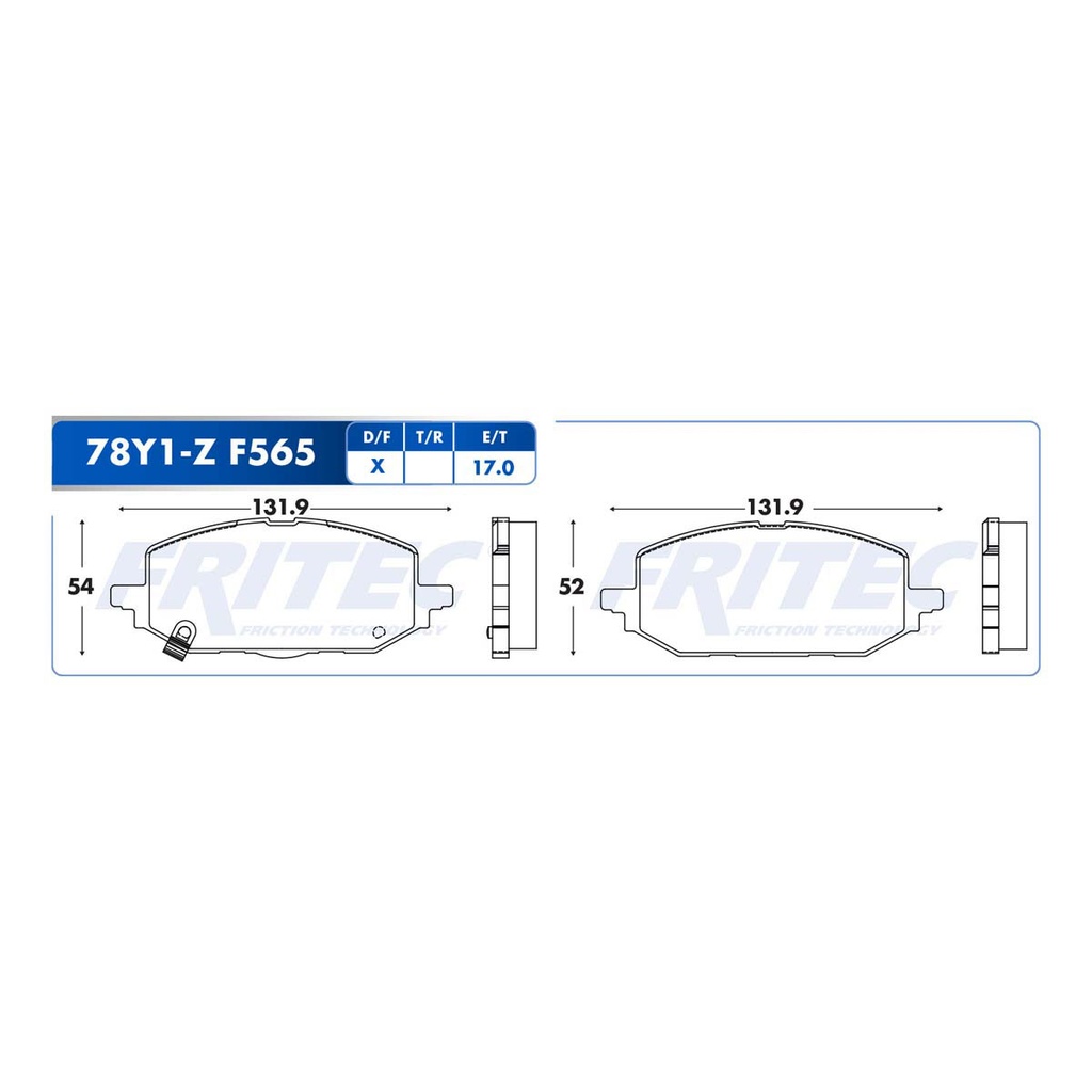 Pastilla para freno de disco Fritec. Formula Ceramic Specific. Delantera Fritec SPC-78Y1-Z