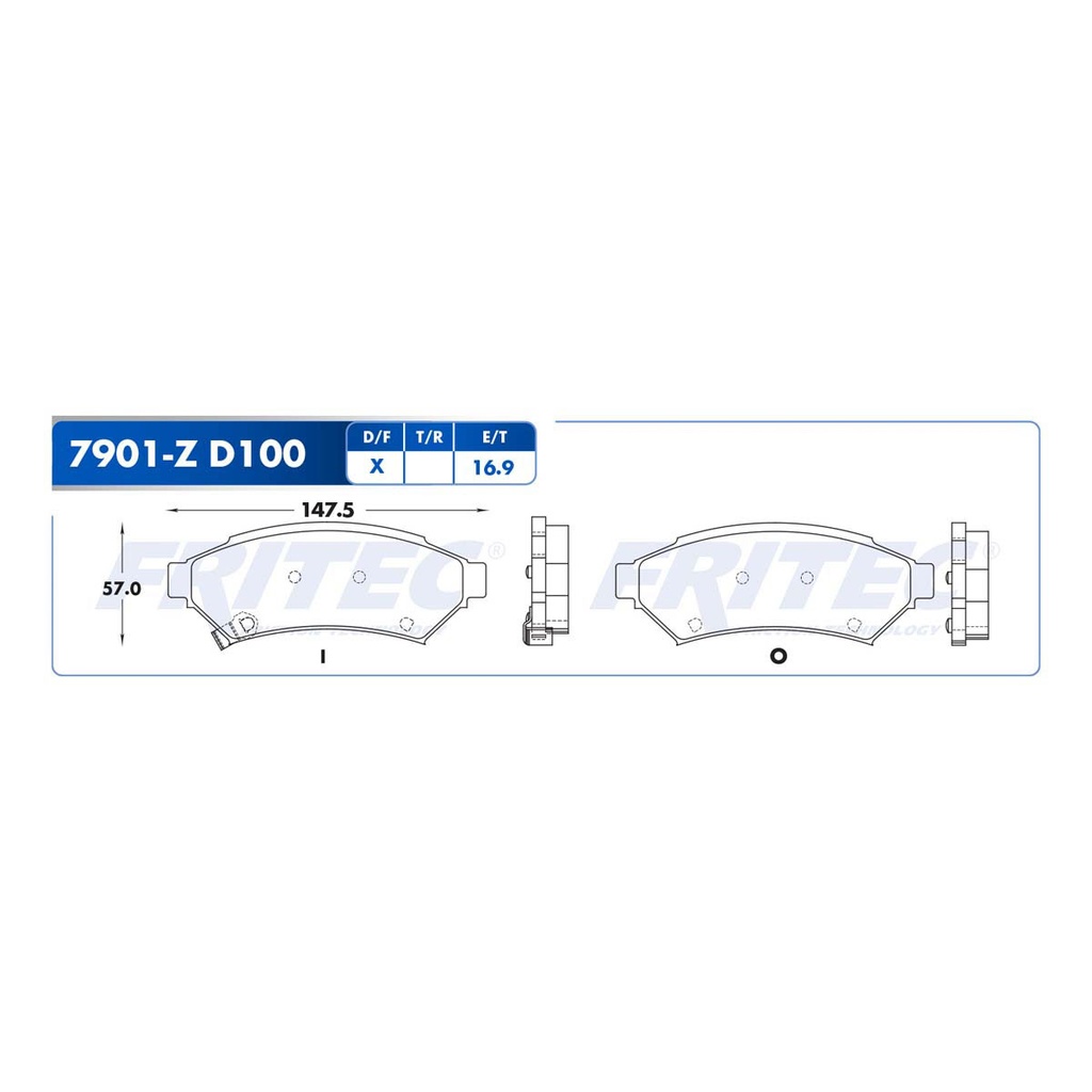 Pastilla para freno de disco Fritec. Formula Ceramic Specific. Delantera Fritec SPC-7901-Z