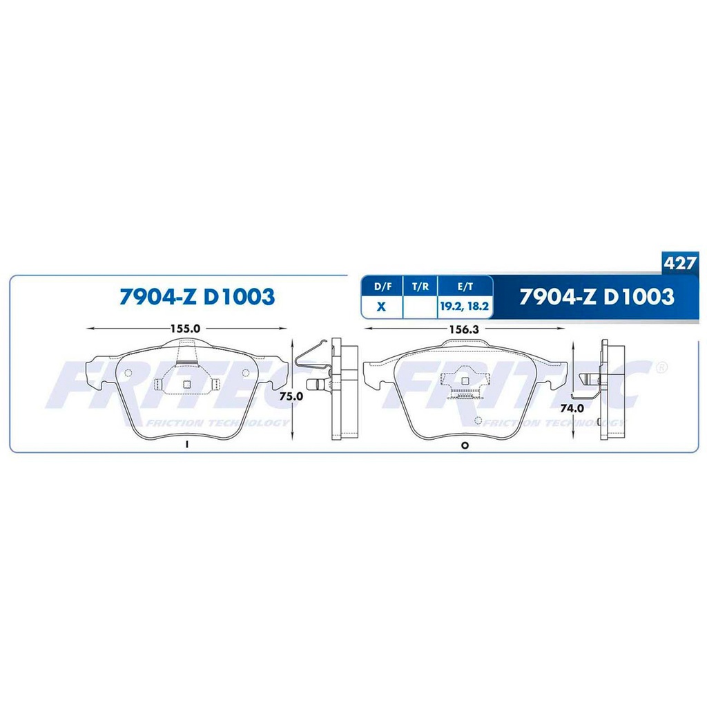 FR-SPC-7904-Z — Pastilla para freno de disco Fritec. Formula Ceramic Specific. Delantera Fritec SPC-7904-Z