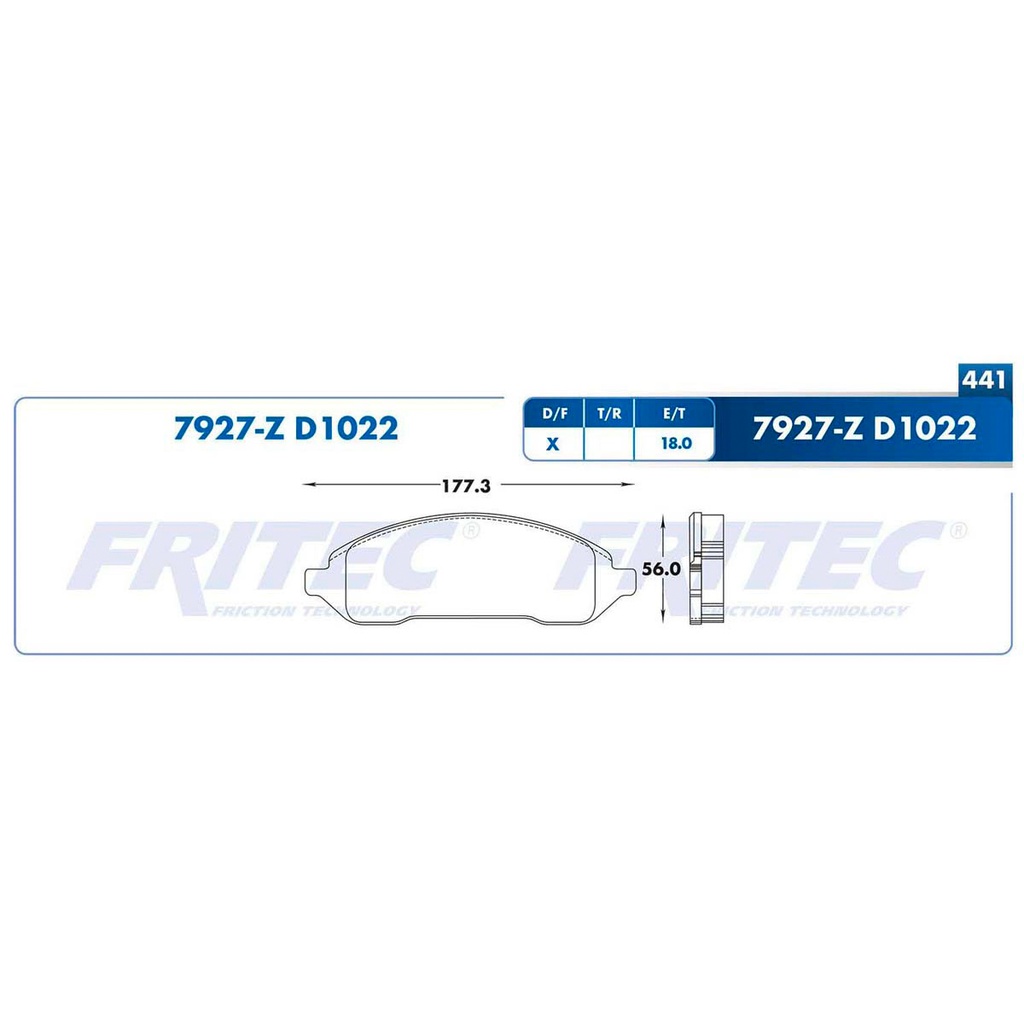 Pastilla para freno de disco Fritec. Formula Ceramic Specific. Delantera Fritec SPC-7927-Z