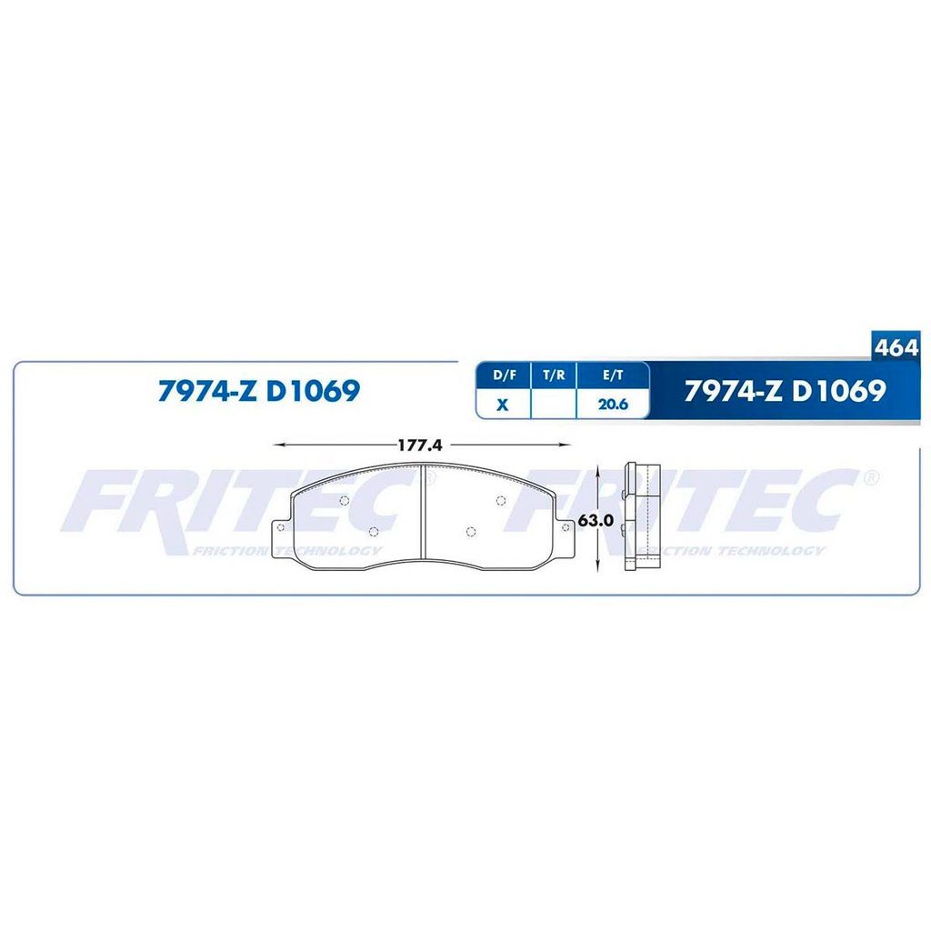 Pastilla para freno de disco Fritec. Formula Ceramic Specific. Delantera Fritec SPC-7974-Z